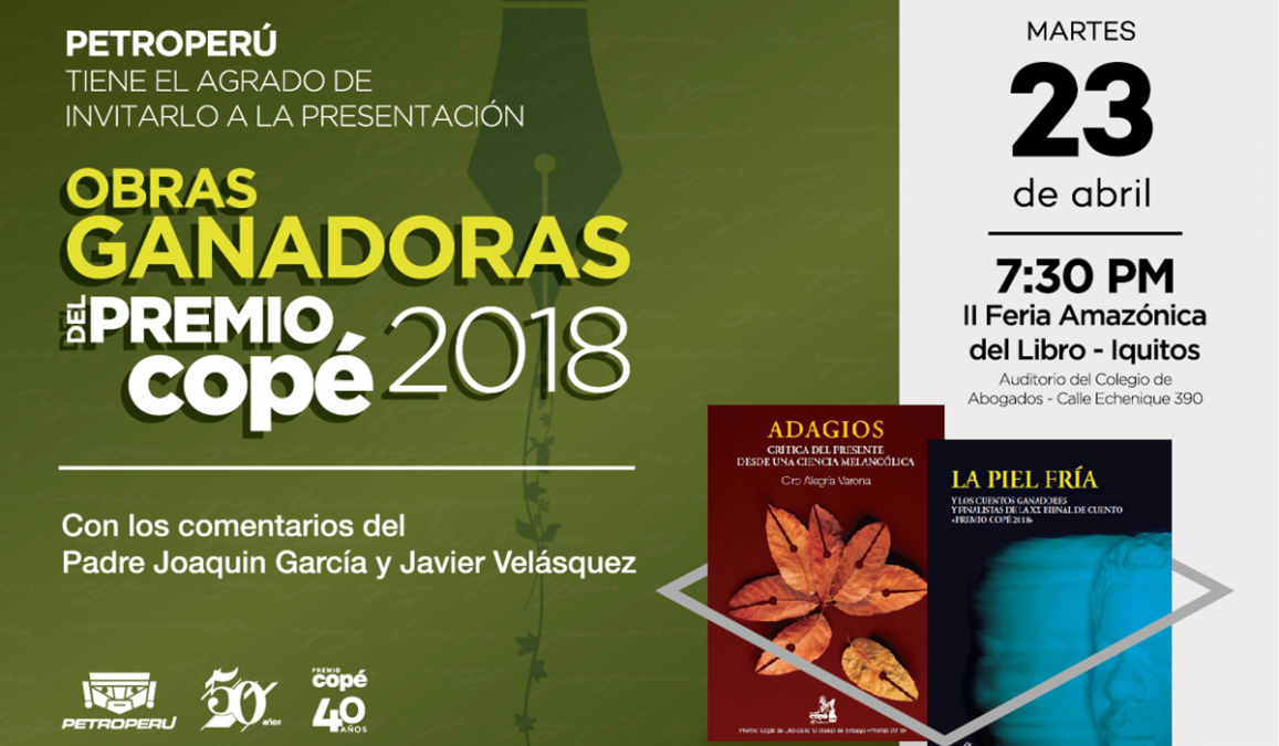 Winning works of the 2018 Copé Award will be presented in Iquitos