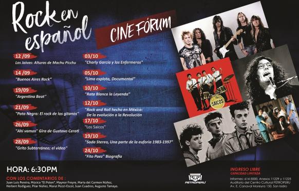 “Rock en español, Cine Fórum” de manera gratuita en Petroperú