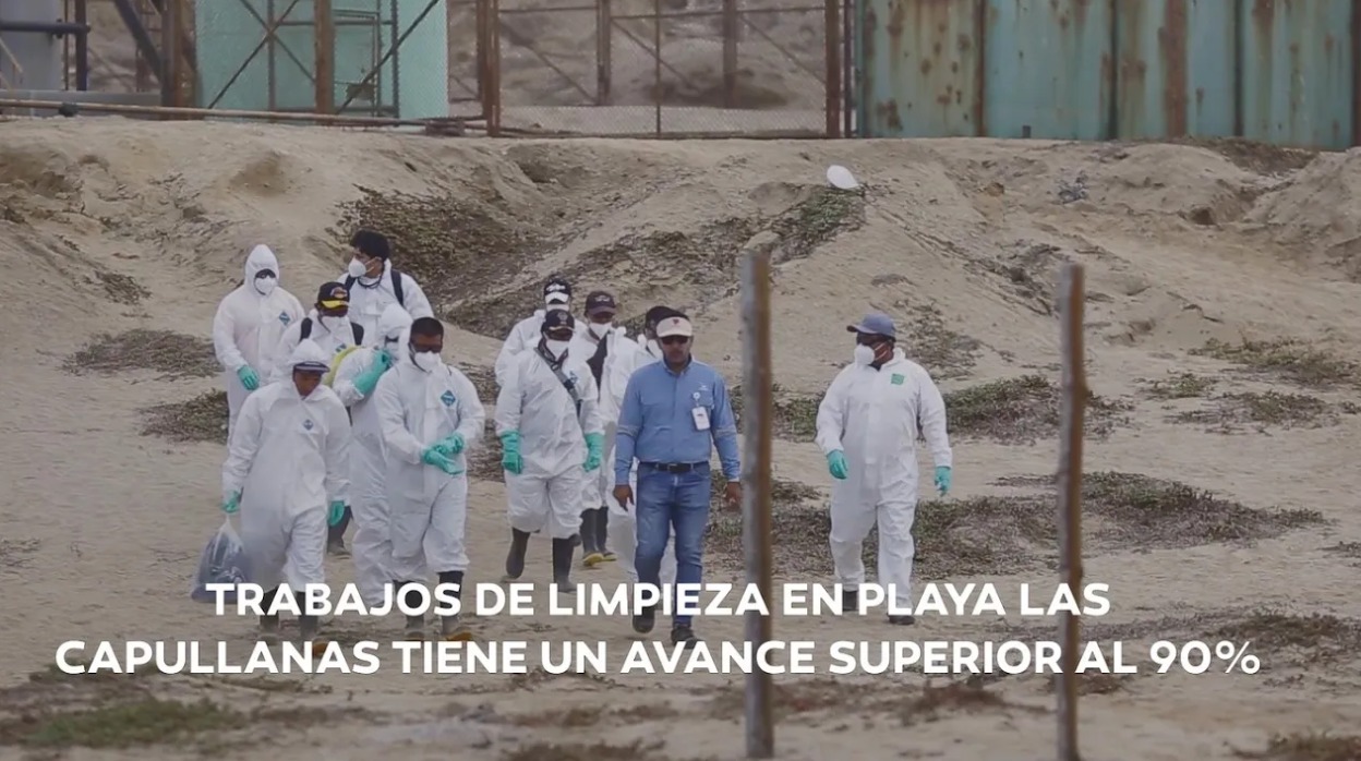 Trabajos de limpieza en playa Las Capullanas tiene un avance superior al 90%