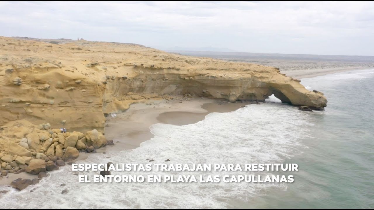 Especialistas trabajan para restituir el entorno en playa Las Capullanas
